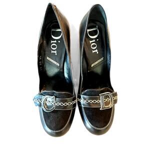 Vintage Christian Dior Women's Black suede & Leather Classic pumps size EU 39.5